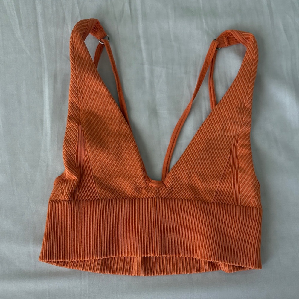 Urban Outfitters Orange Ribbed Crop Top